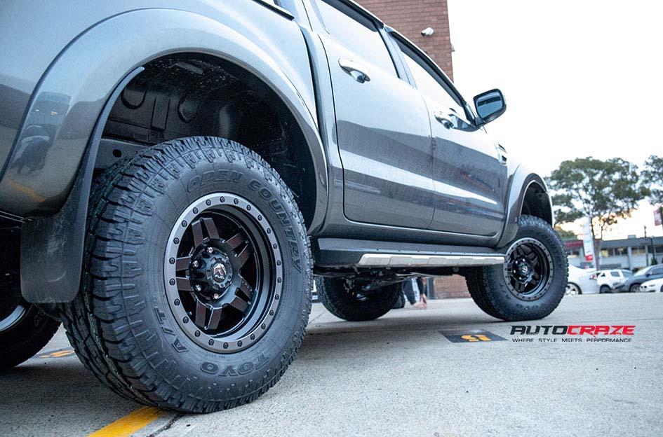 FORD RANGER ANZA MATTE BLACK WITH ANTHRACITE RING